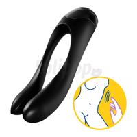 Satisfyer Candy Cane &amp;amp;#45; akkus, vízálló kétágú vibrátor (fekete)