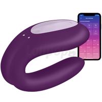 Satisfyer Double Joy &amp;amp;#45; okos, akkus, vízálló párvibrátor (lila)